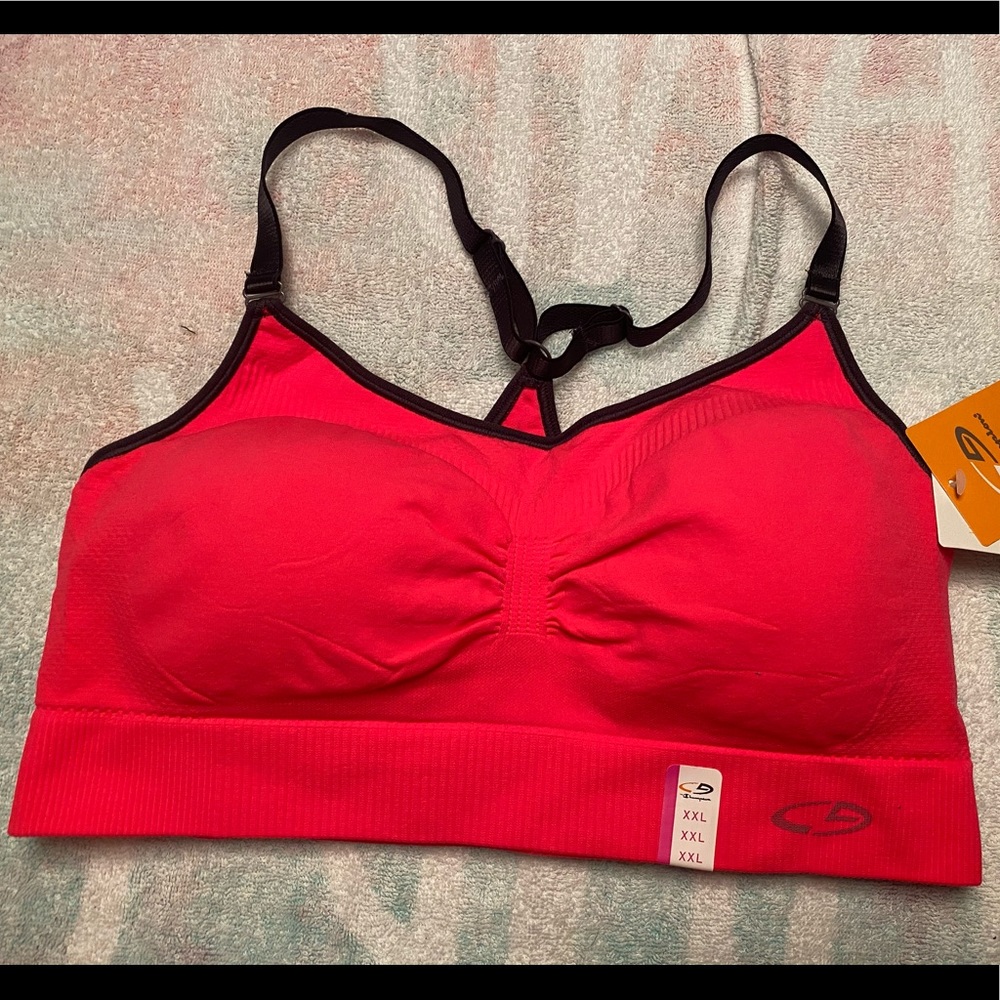 Hot pink sports bra